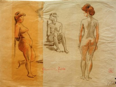 Three Nude Studies by Heinrich Zille